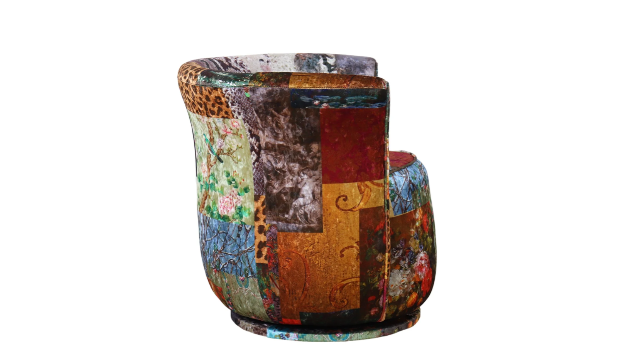 Cheetah Patchwork Tub Swivel Chair