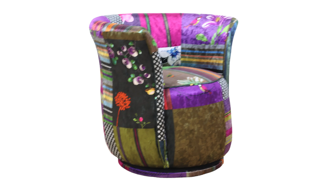 Mosaic Patchwork Tub Swivel Chair