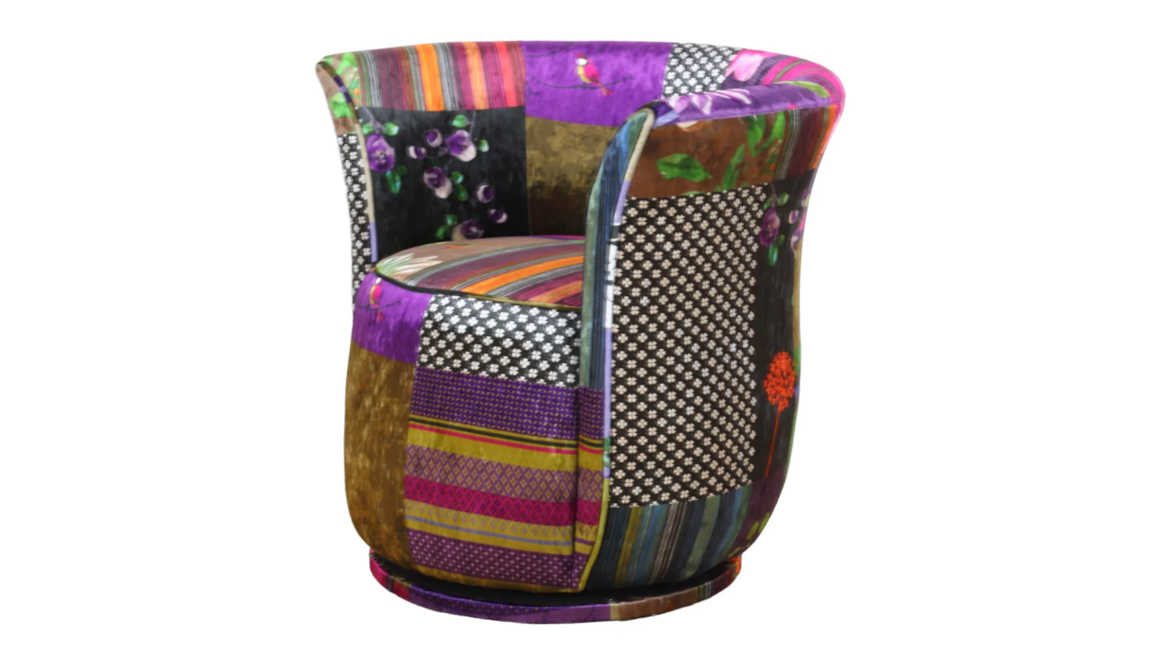 Mosaic Patchwork Tub Swivel Chair