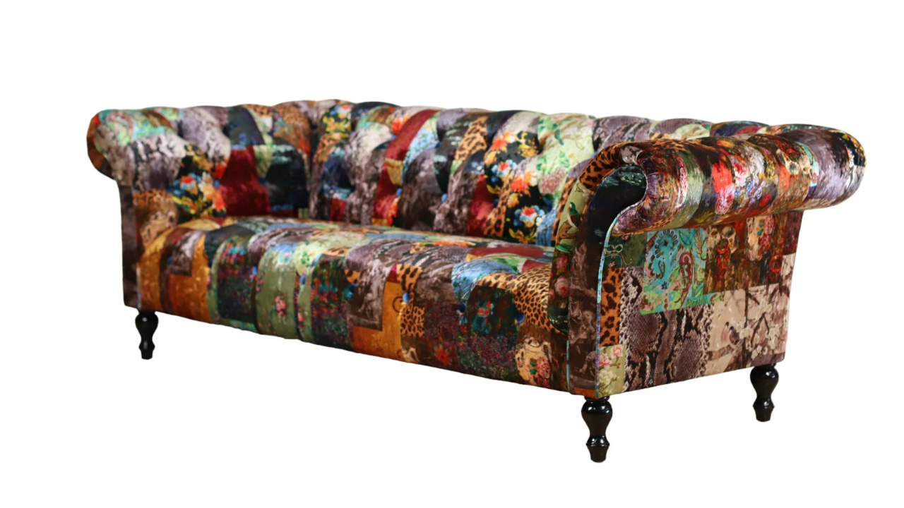 Cheetah Patchwork 3 Seater Sofa
