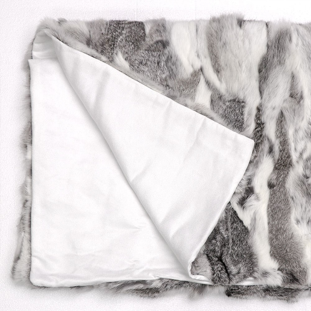 Arctic Rabbit Throw - Patched Grey