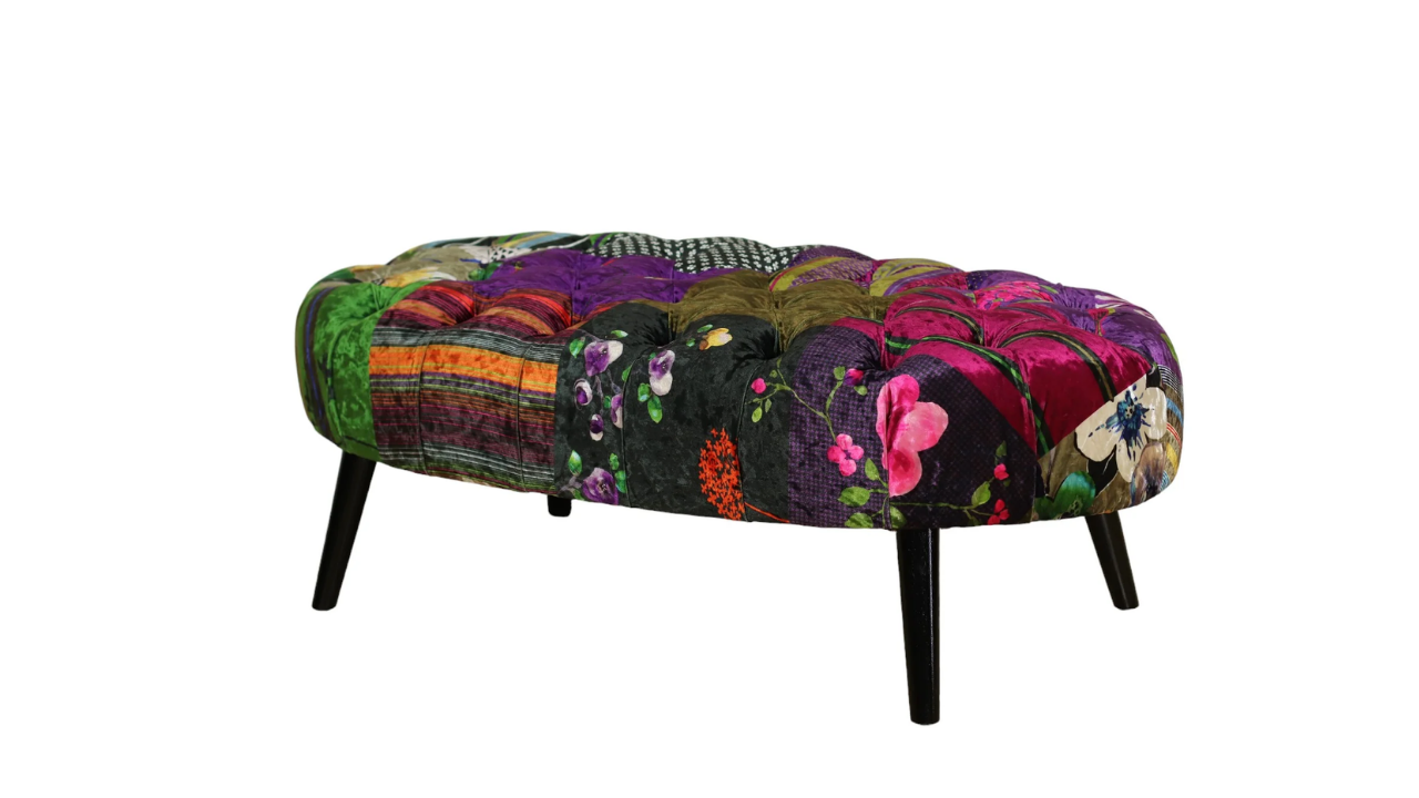 Mosaic Oval Patchwork Ottoman