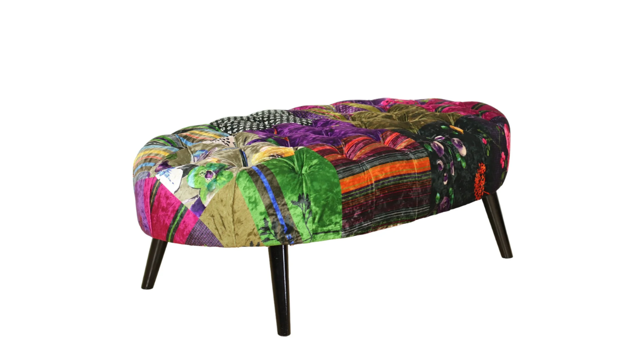 Mosaic Oval Patchwork Ottoman
