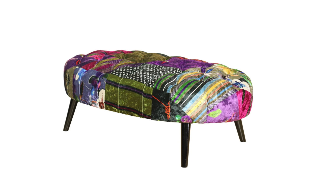Mosaic Oval Patchwork Ottoman