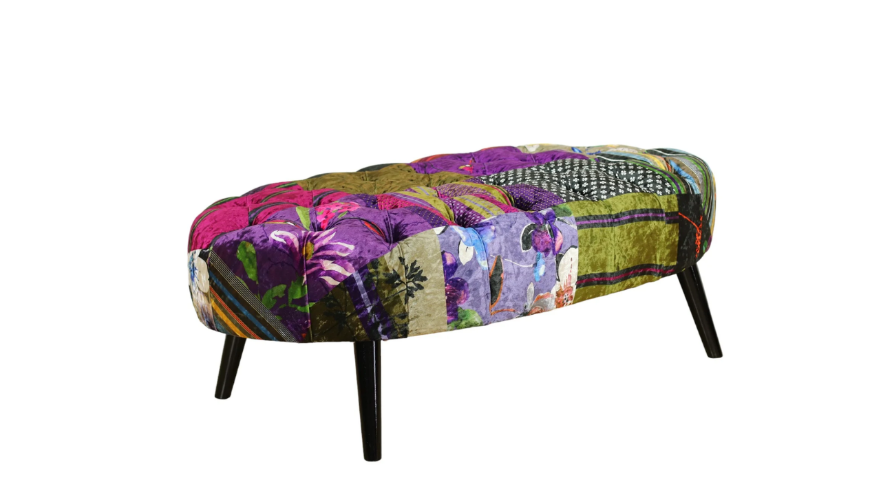 Mosaic Oval Patchwork Ottoman
