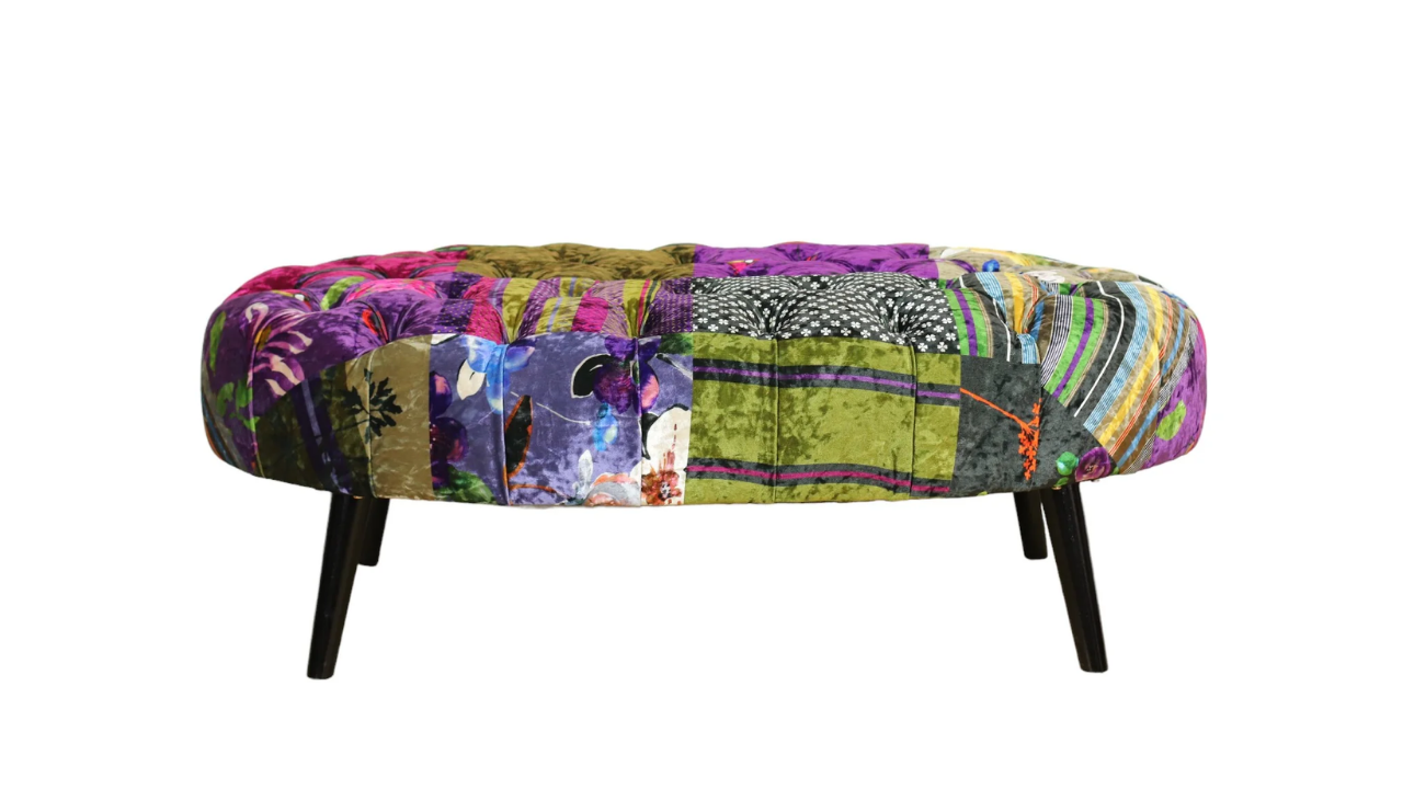 Mosaic Oval Patchwork Ottoman