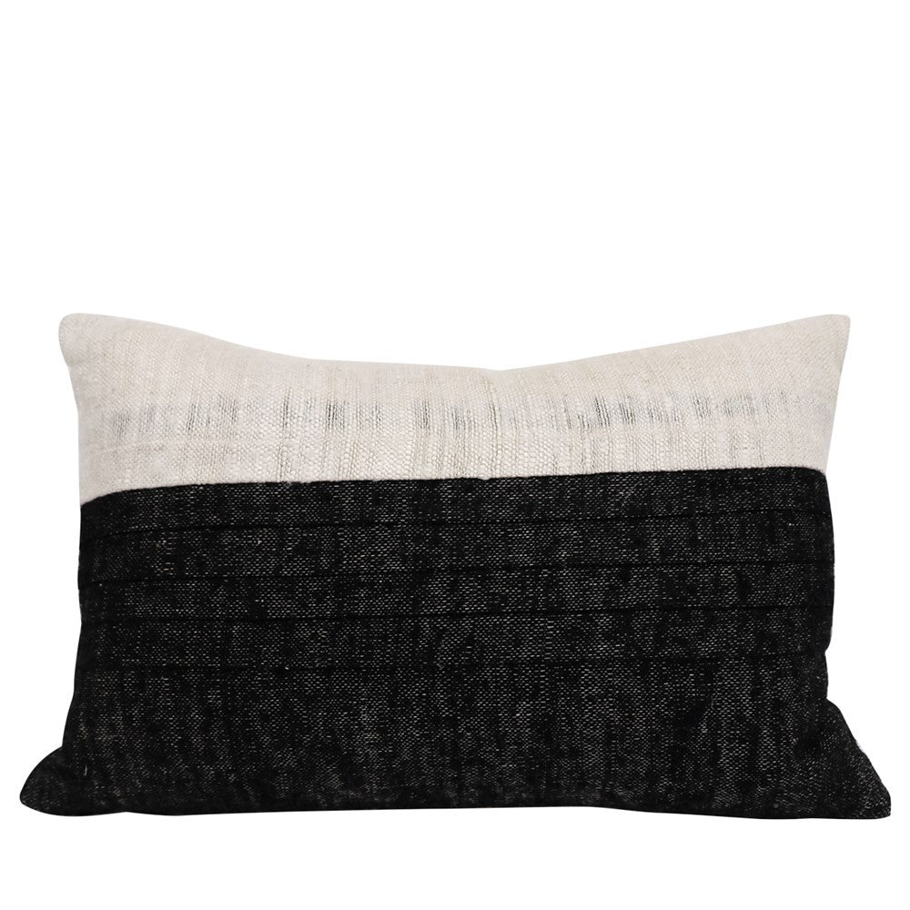 Lara Cushion Rectangle - Black / Natural
