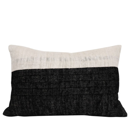 Lara Cushion Rectangle - Black / Natural