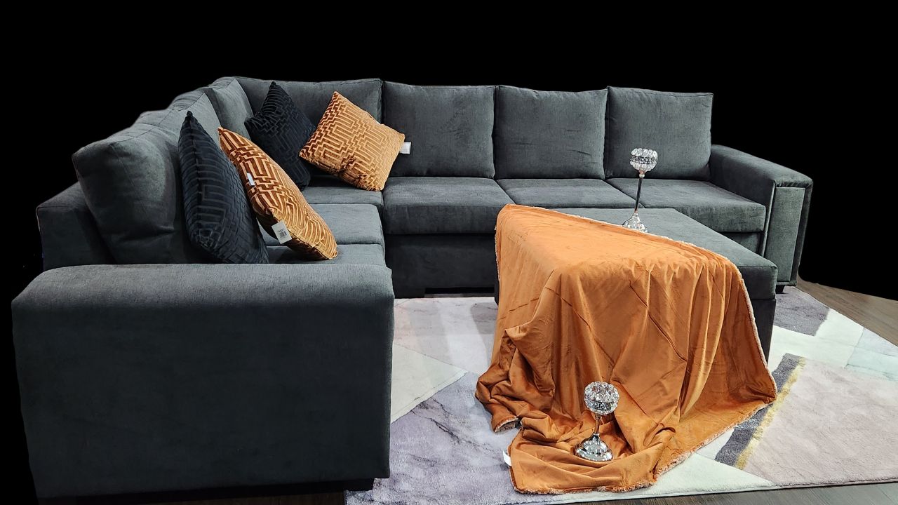Kaimai Fabric Corner Lounge Suite with Ottoman (NZ Made)