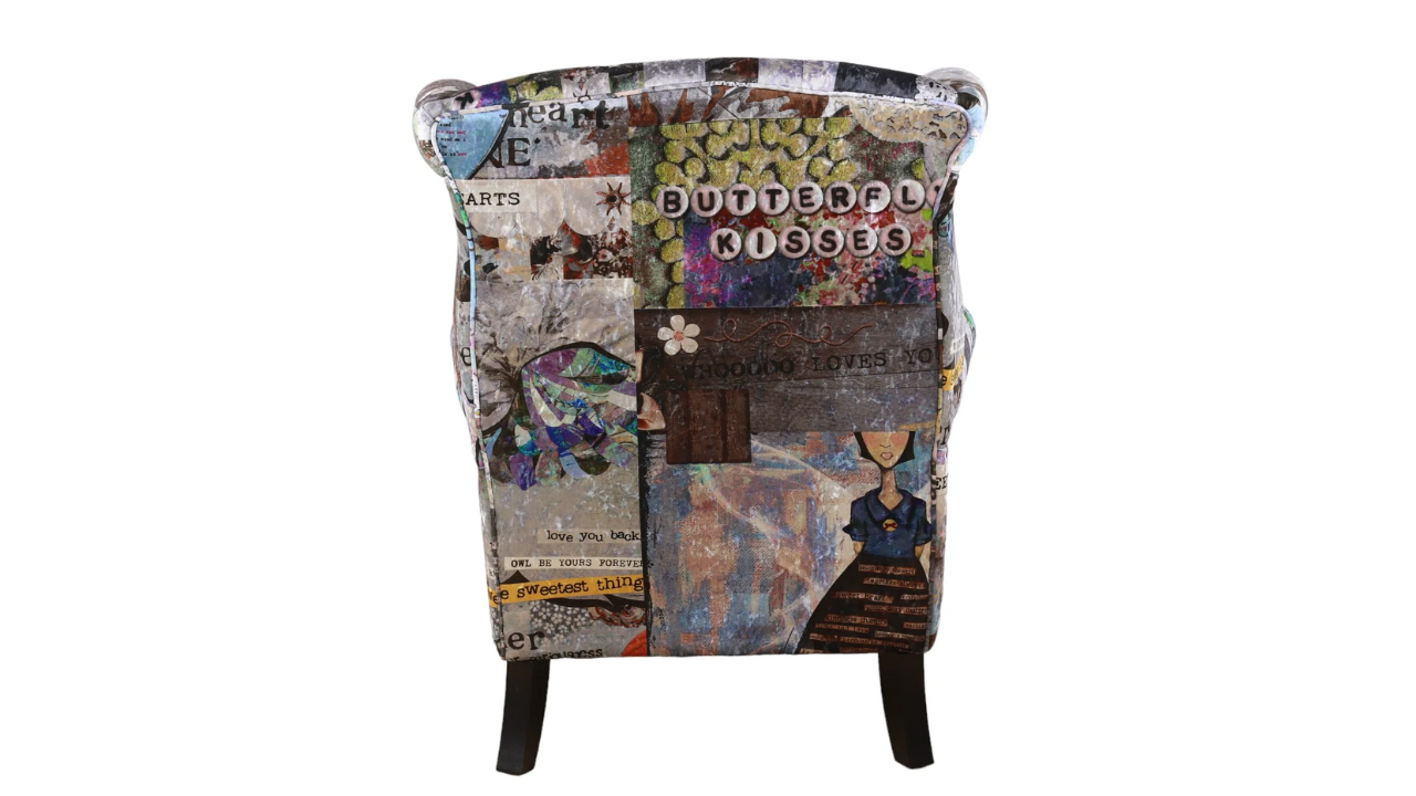 Tweet Patchwork Wing Chair Large