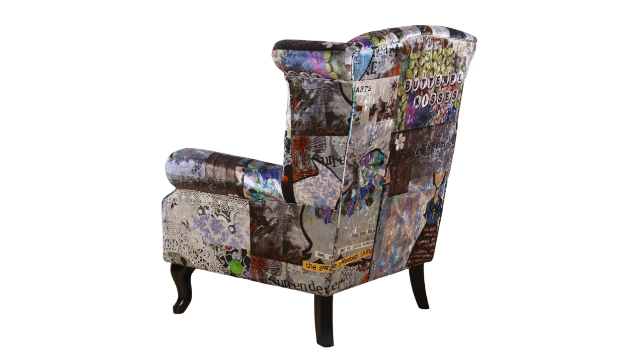 Tweet Patchwork Wing Chair Large
