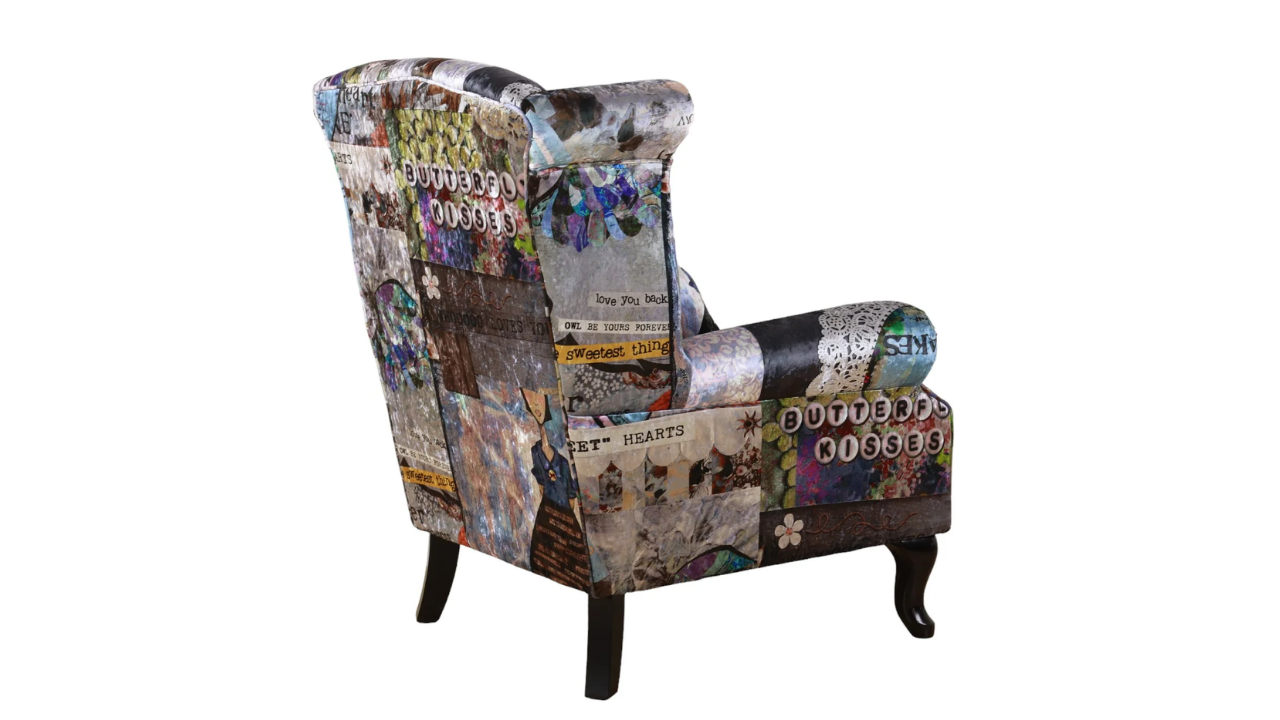 Tweet Patchwork Wing Chair Large