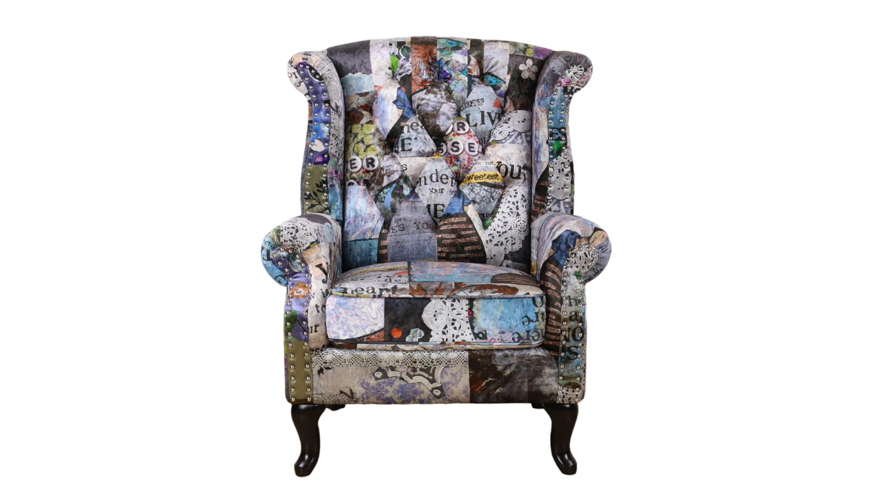 Tweet Patchwork Wing Chair Large