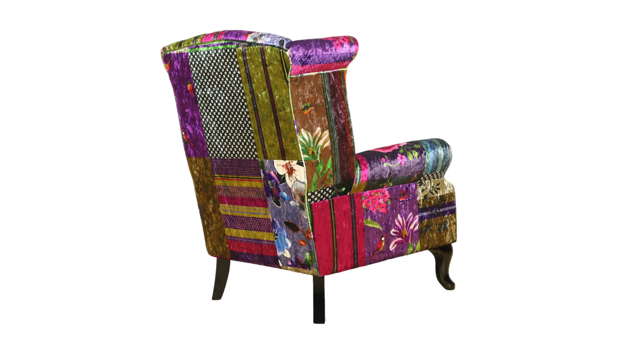 Mosaic Large Patchwork Wing Chair