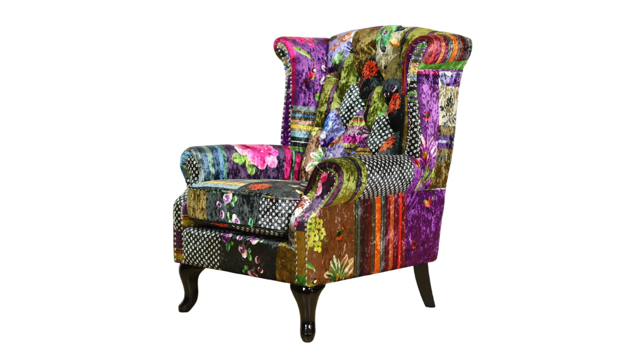 Mosaic Large Patchwork Wing Chair