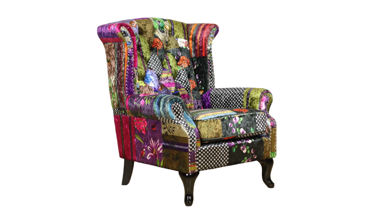 Mosaic Large Patchwork Wing Chair