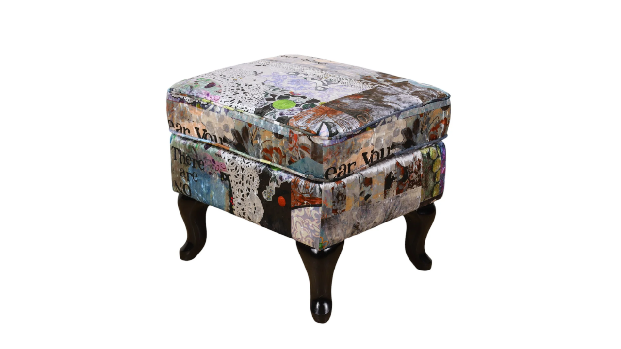 Tweet Patchwork Ottoman
