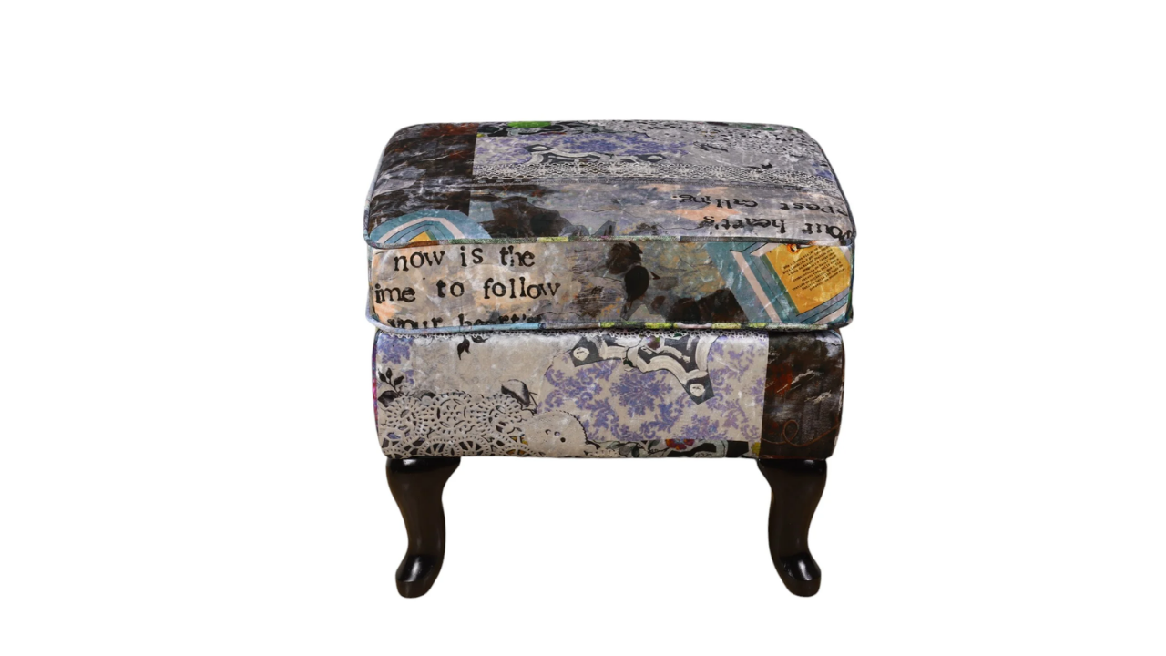 Tweet Patchwork Ottoman
