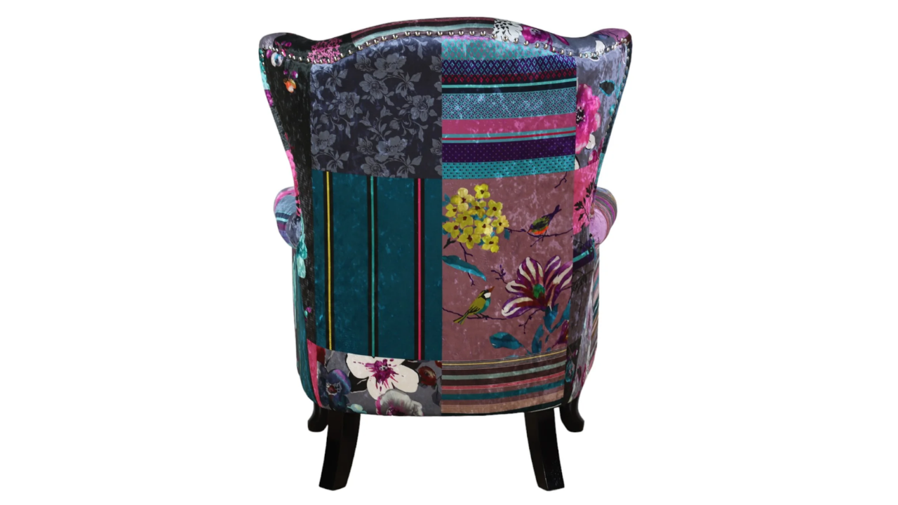 Flower Patchwork Wing Chair