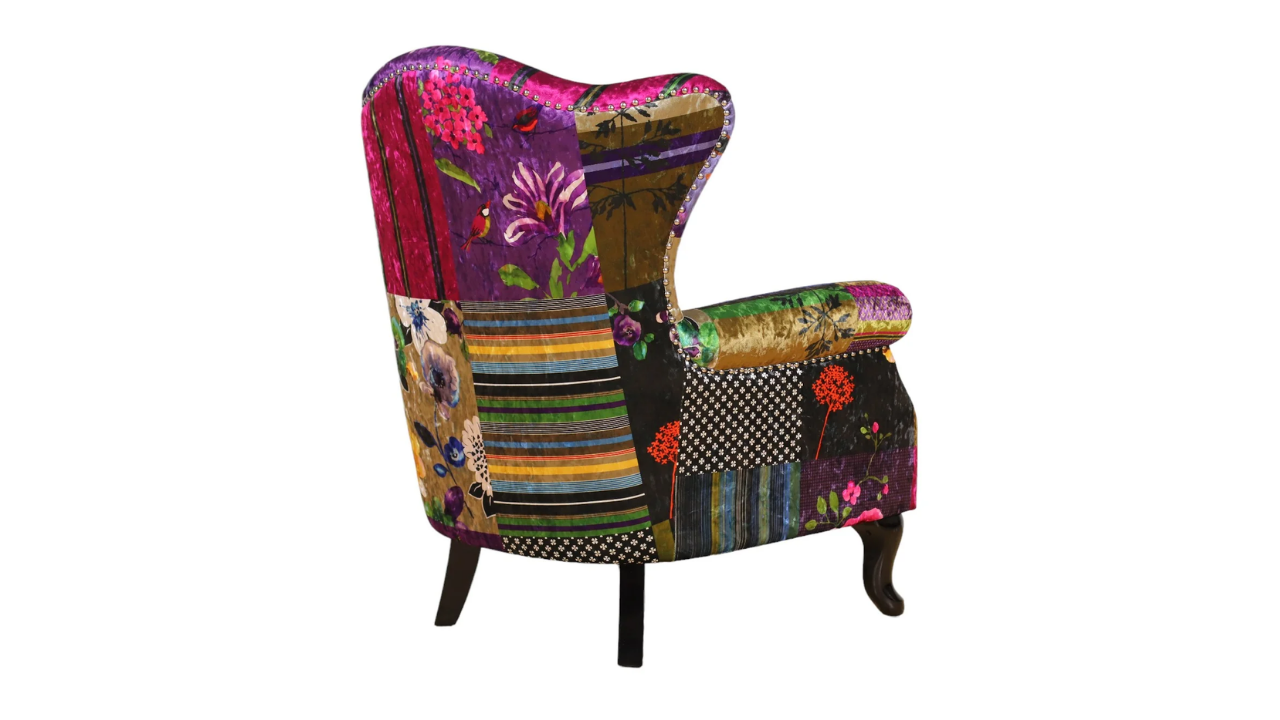 Mosaic Patchwork Wing Chair