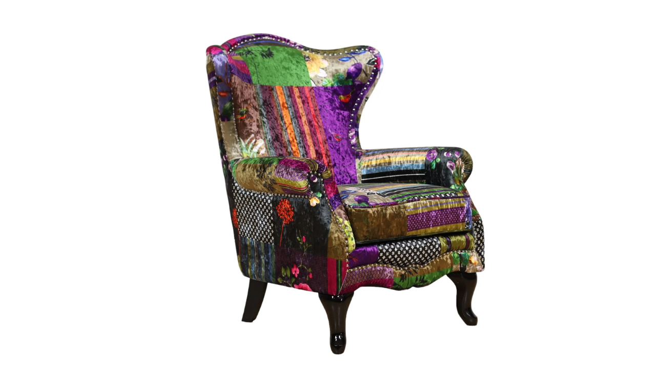 Mosaic Patchwork Wing Chair