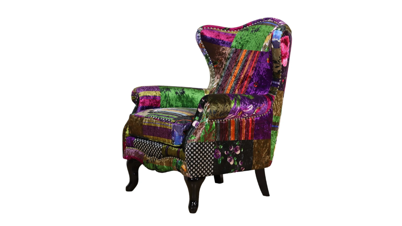 Mosaic Patchwork Wing Chair