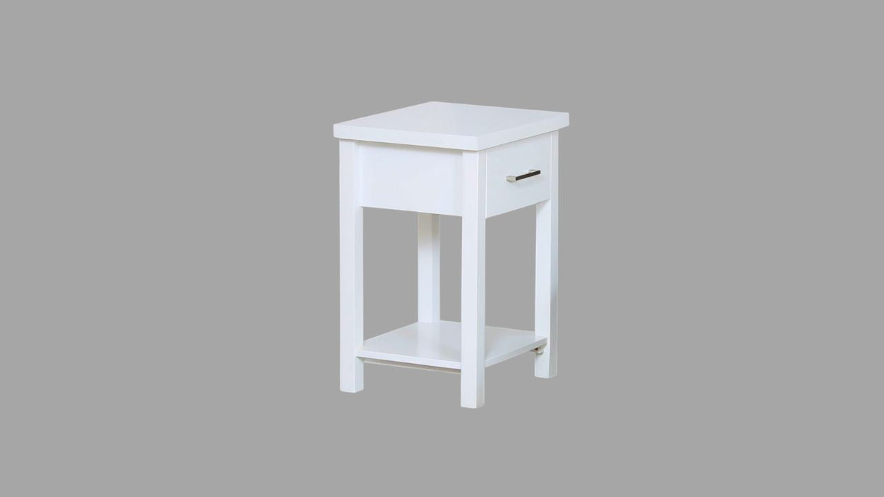 Nordic Bedside 1 Drw (White)