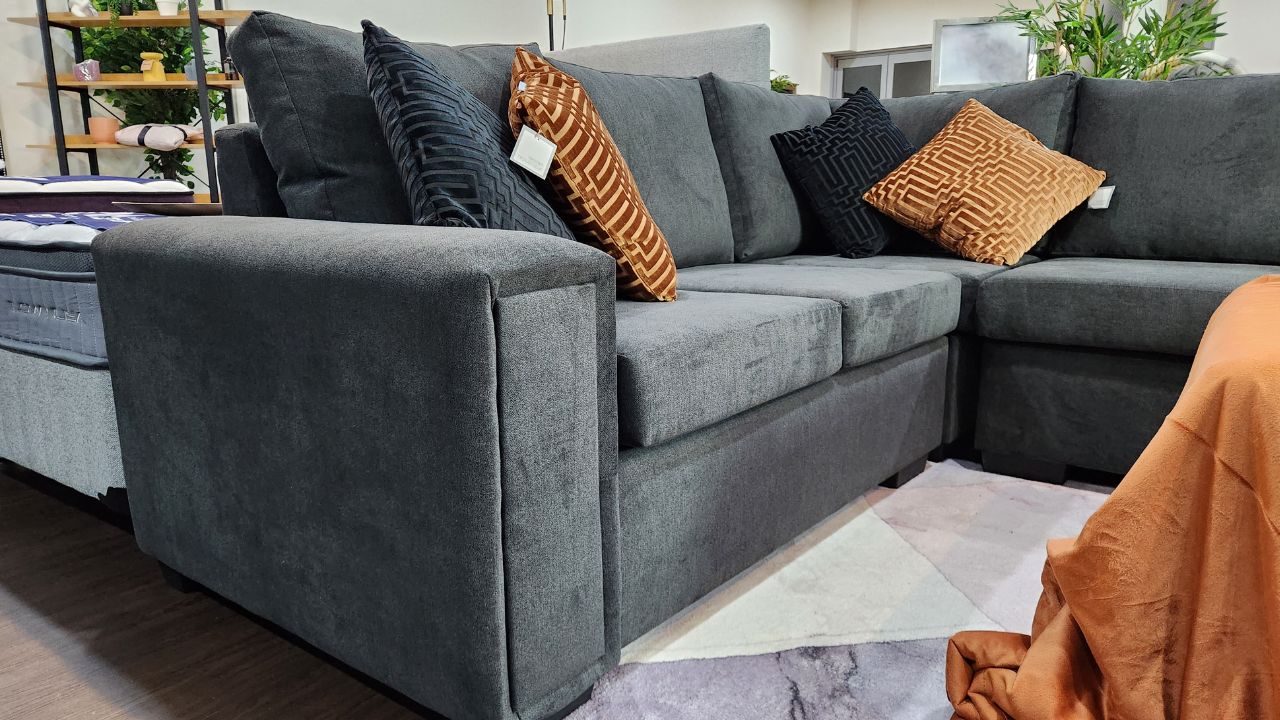Kaimai Fabric Corner Lounge Suite with Ottoman (NZ Made)