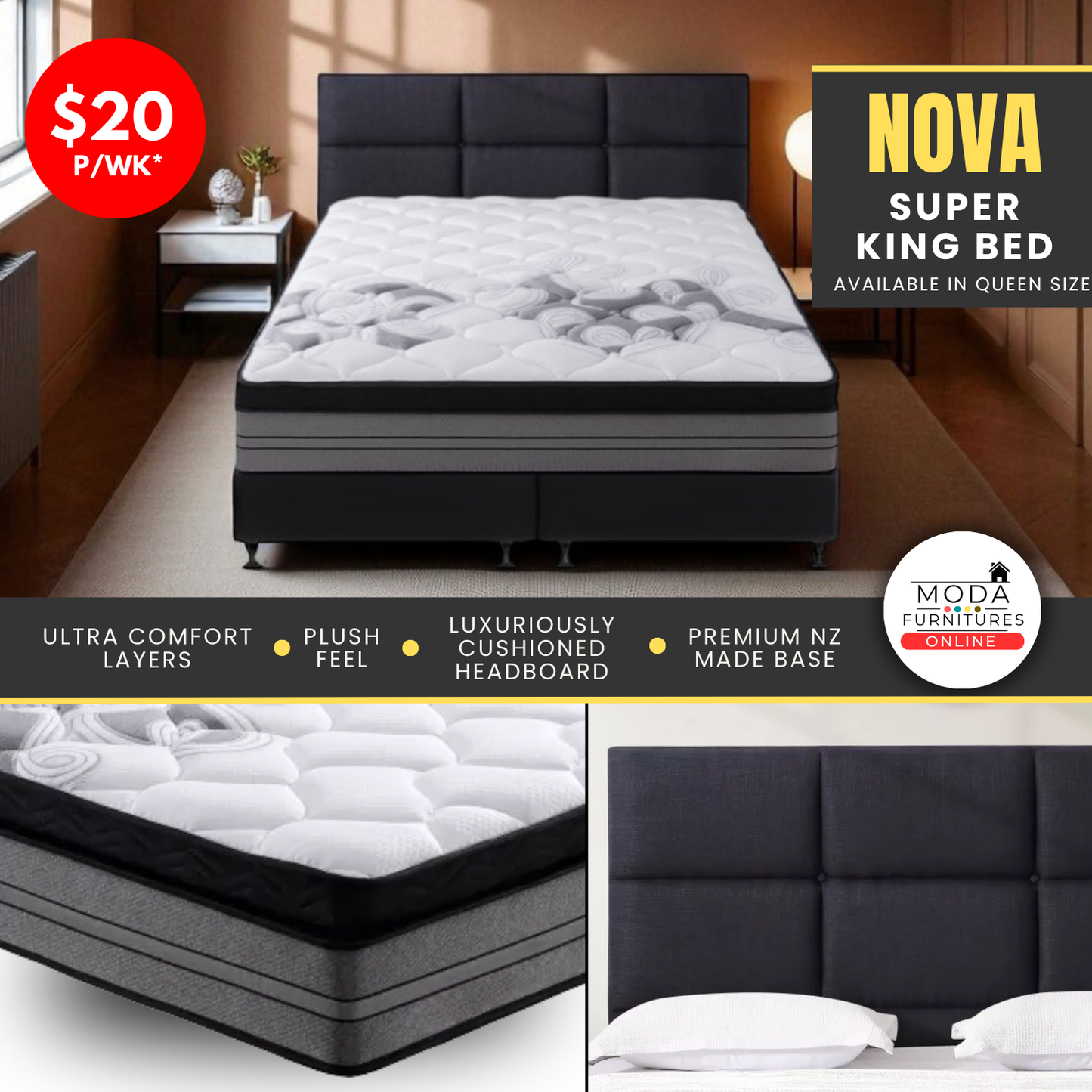 π€ Nova Plush Super King Bed Set