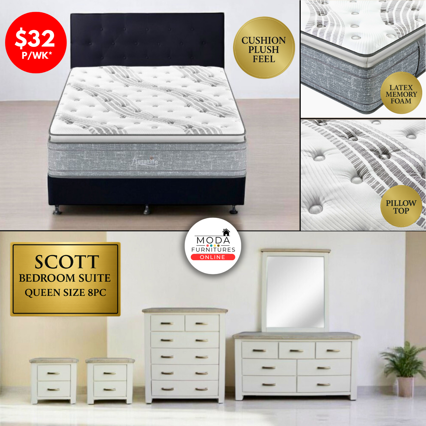 Scott Bedroom Suite 8PC