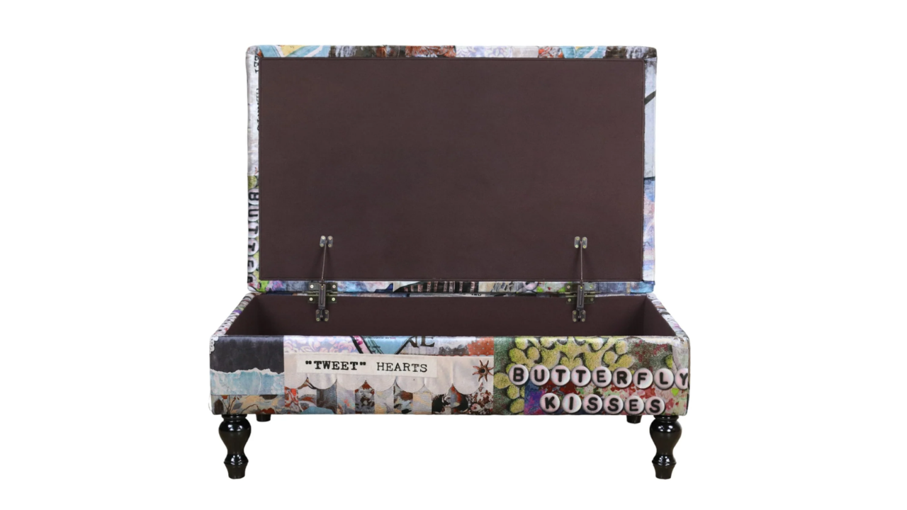 Tweet Patchwork Ottoman with Storage