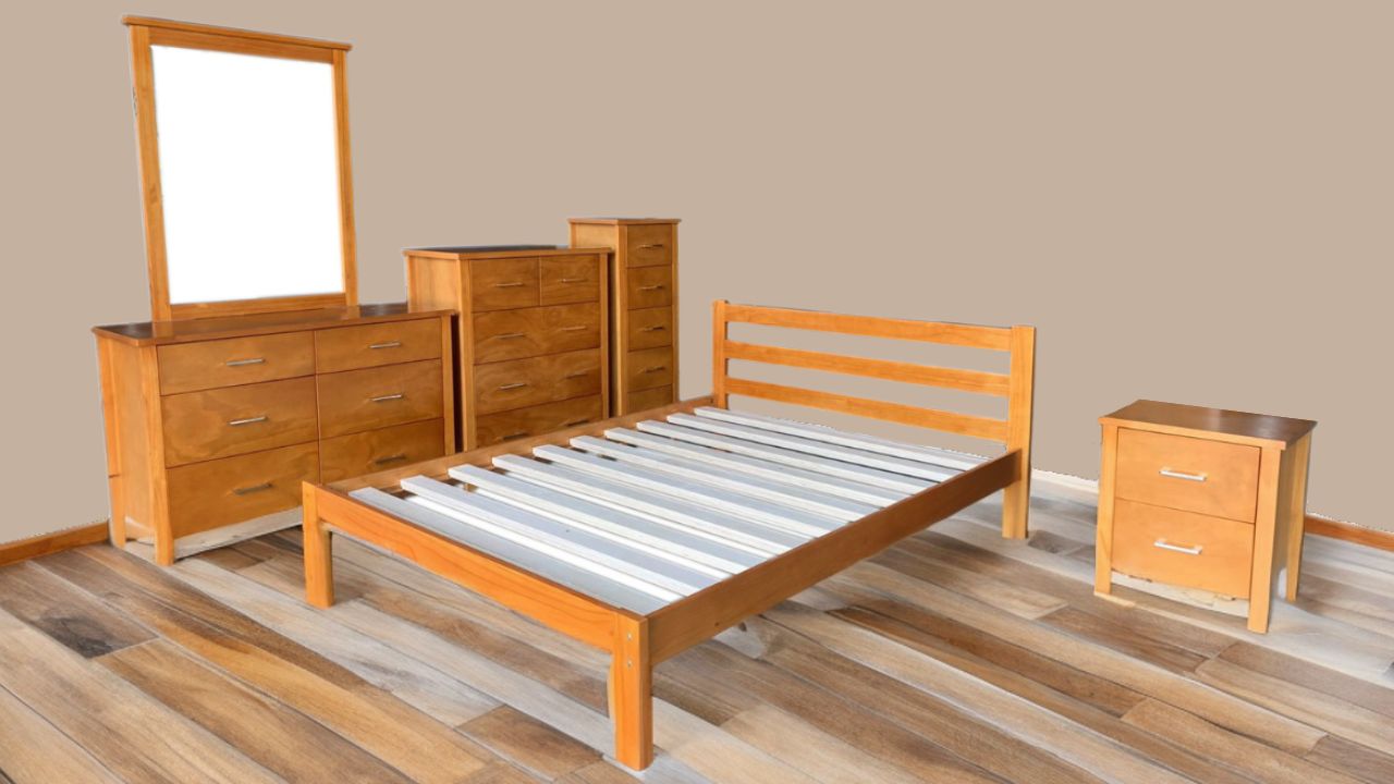 Nordic Bedroom Suite 5PC (Warm Honey)
