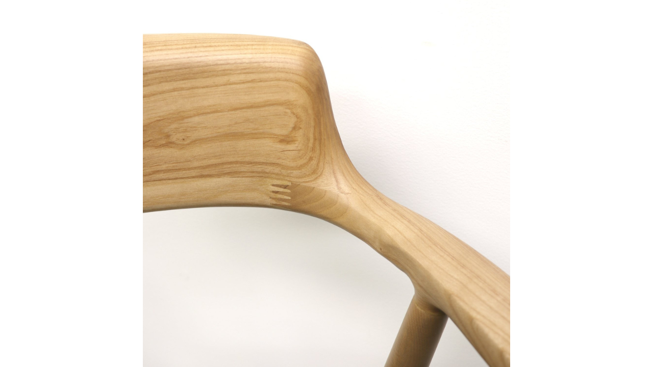 Ealing Dining Chair - Natural Frame, Black Leather