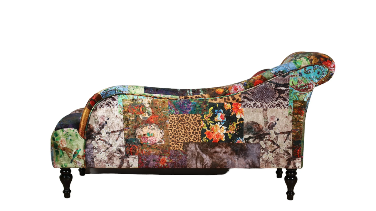 Cheetah Patchwork Chaise Chair