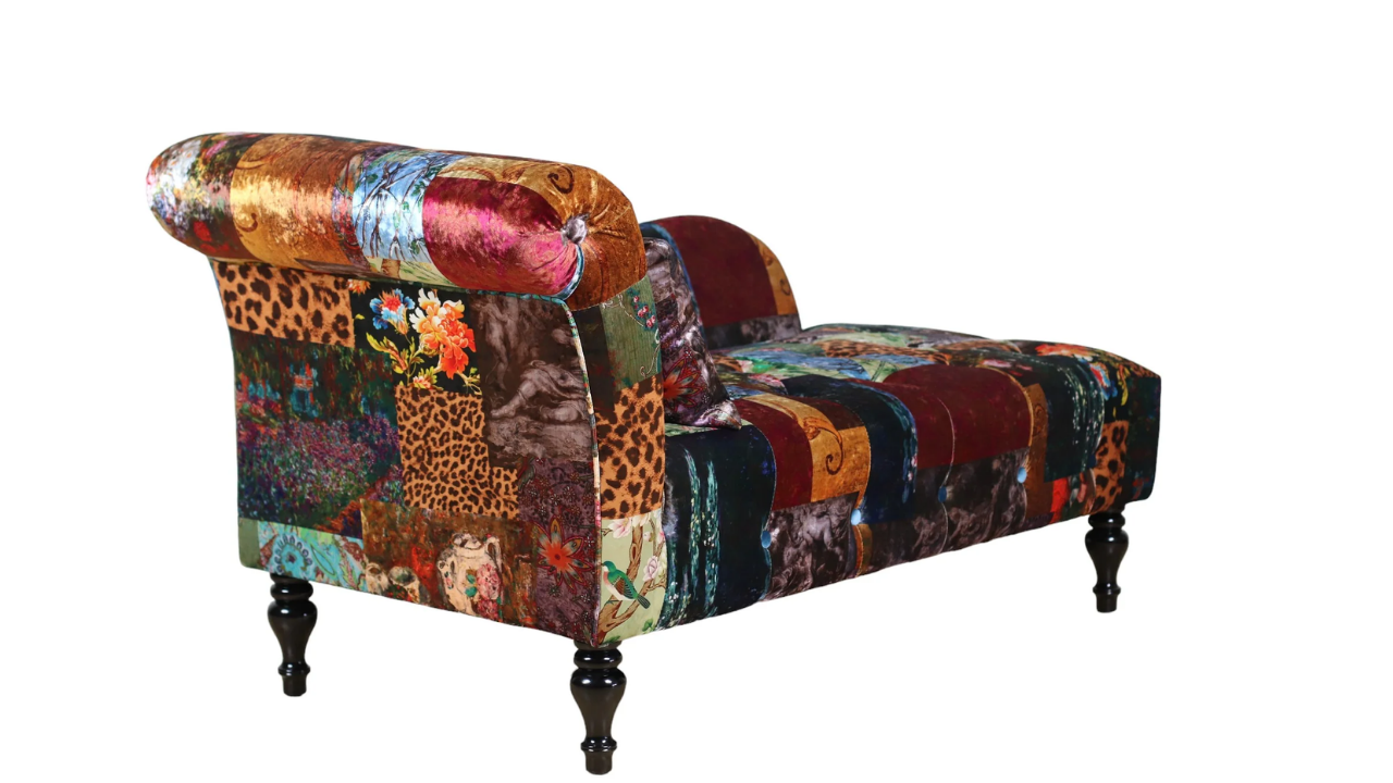 Cheetah Patchwork Chaise Chair
