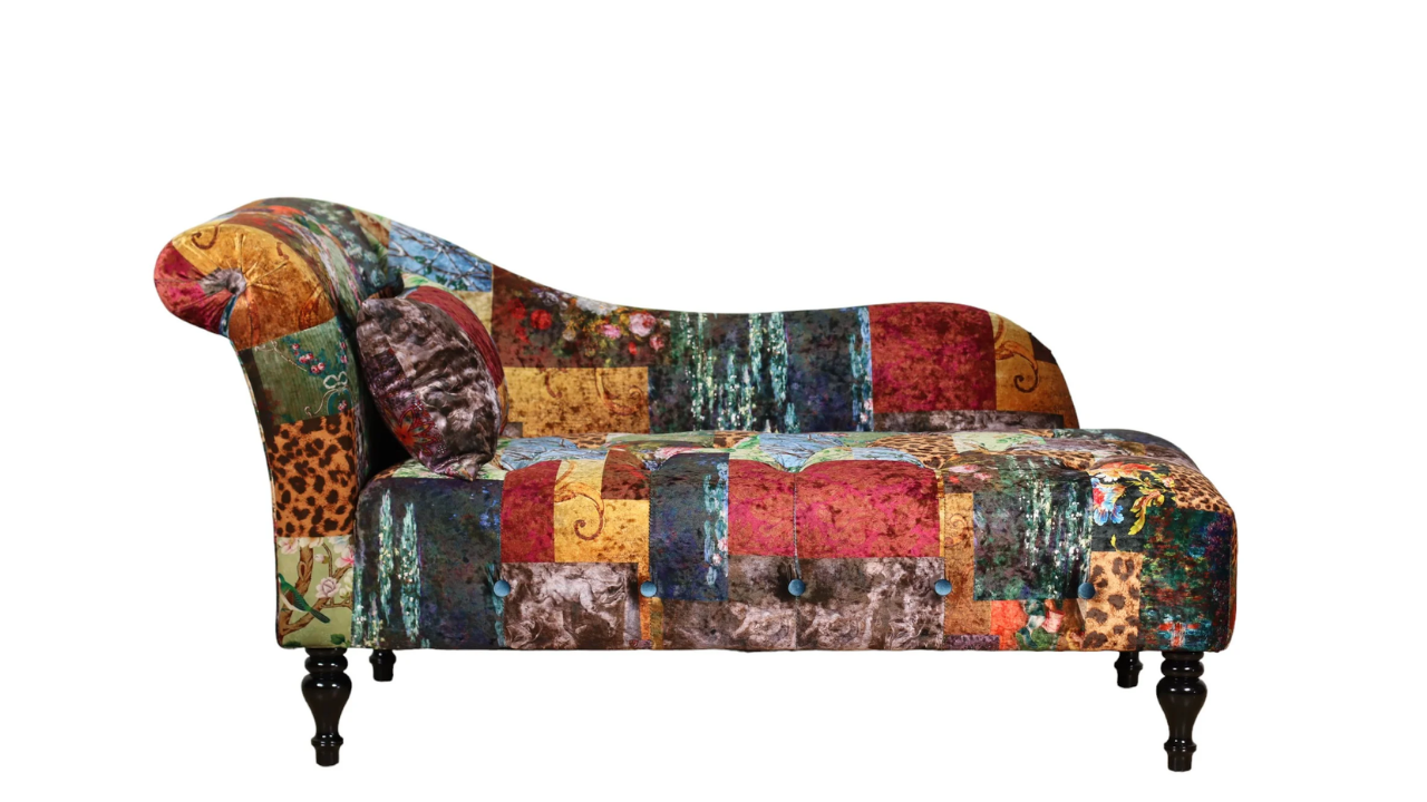 Cheetah Patchwork Chaise Chair
