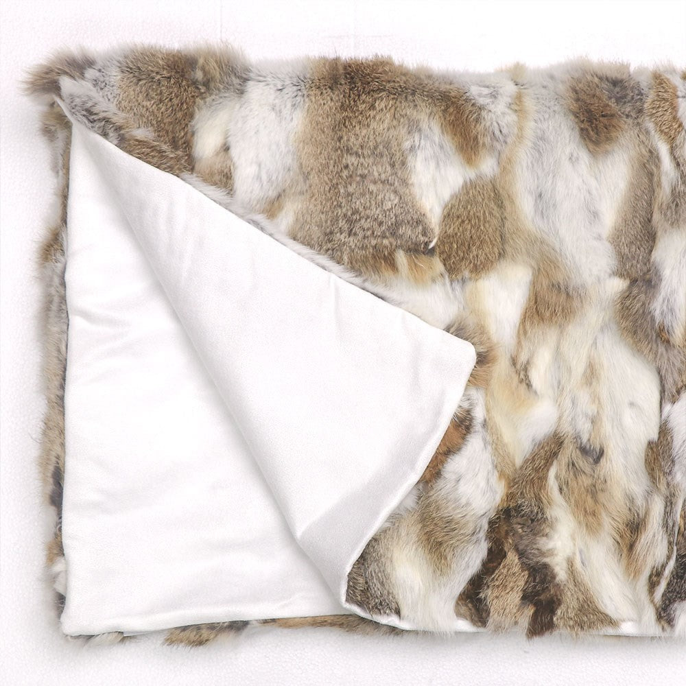 Arctic Rabbit Throw Patched Natural