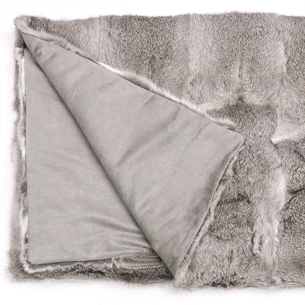Arctic Rabbit Throw Full Skin Grey