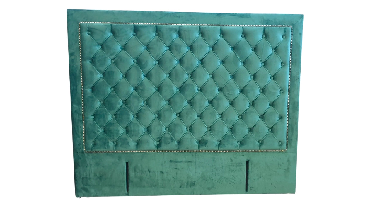 Ernust Buttoned Headboard- Green Velvet