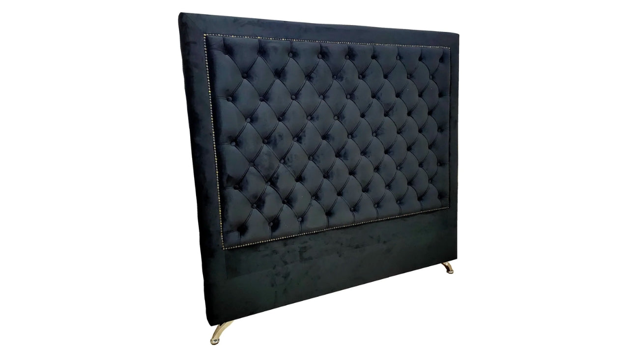 Ernust Buttoned Headboard- Black Velvet