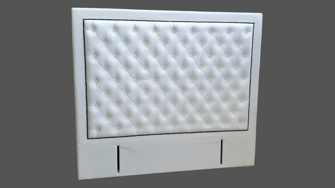 Ernust Buttoned Headboard- Ivory Fabric