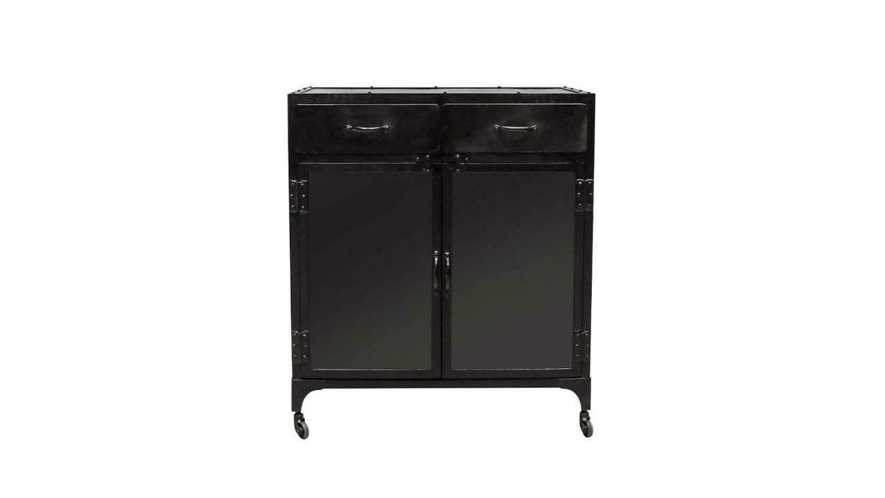 Bank Iron 2 Drawer Display Cabinet