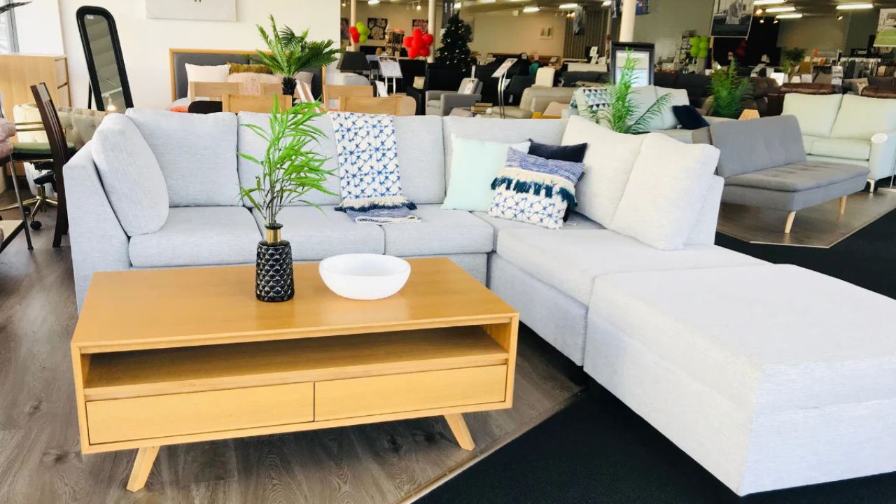 Mossley Fabric Sofa with Chaise & Ottoman (NZ Made)