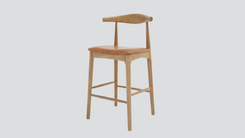 Bowen Barstool - 65cm - Natural Frame / Tan Leather
