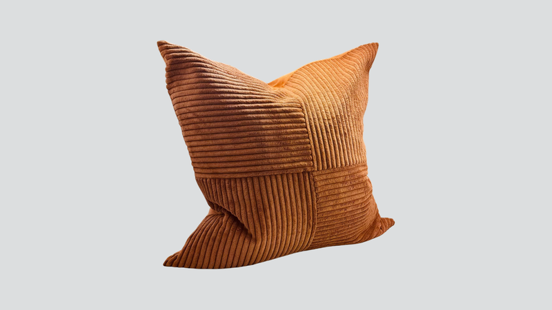 Patchwork Cushion Cover - Orange Corduroy