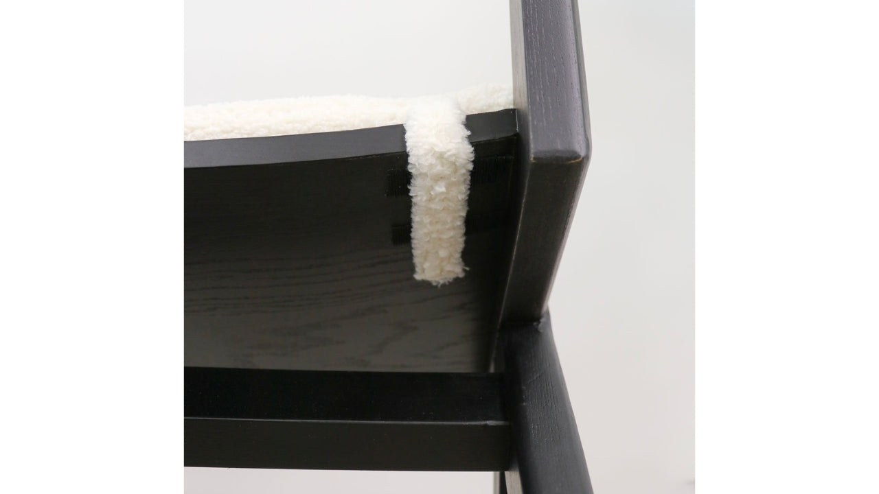 CORTEZ DINING CHAIR WITH REMOVABLE CUSHIONS - BLACK