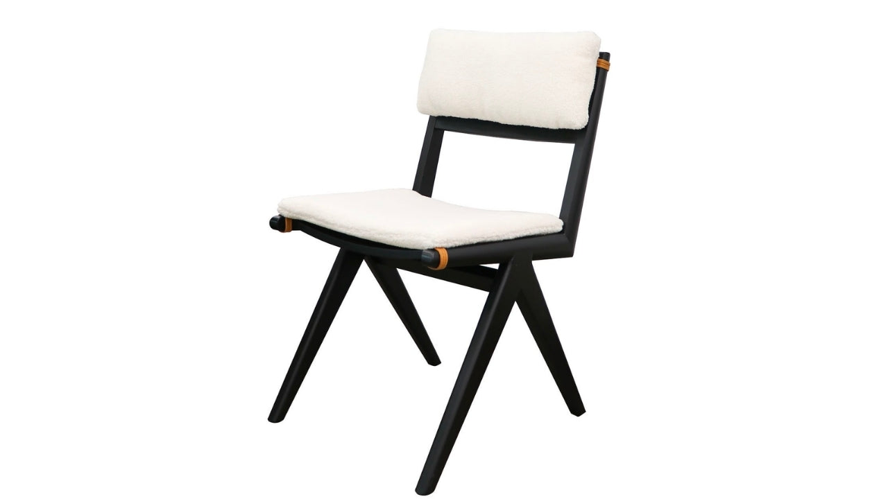 CORTEZ DINING CHAIR WITH REMOVABLE CUSHIONS - BLACK