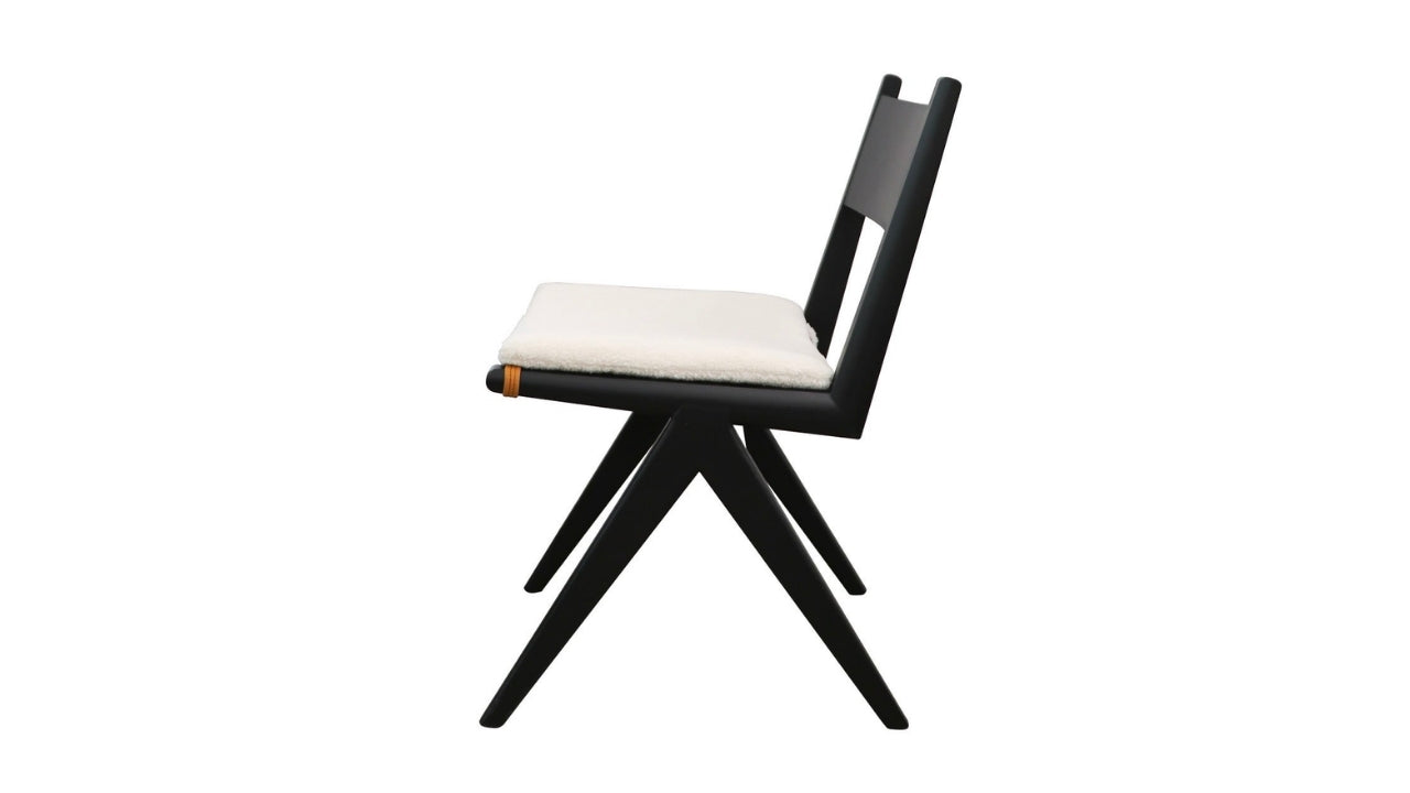 CORTEZ DINING CHAIR WITH REMOVABLE CUSHIONS - BLACK