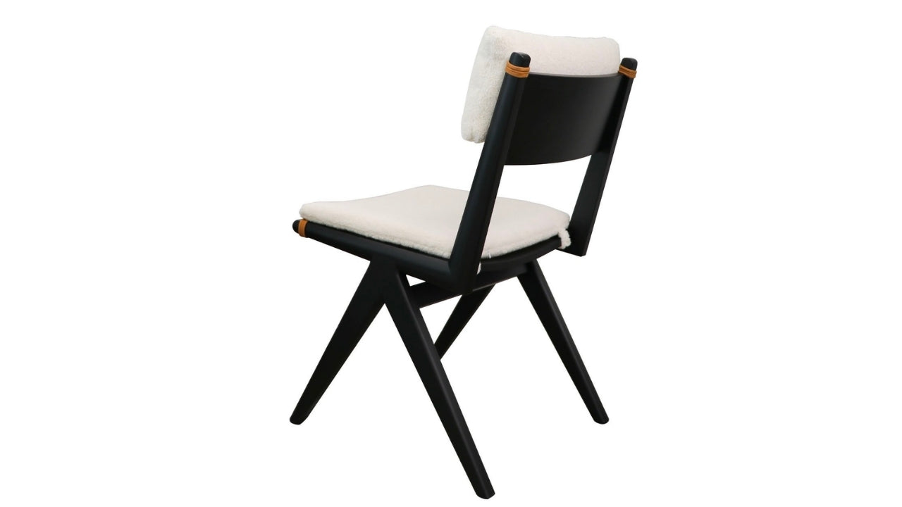 CORTEZ DINING CHAIR WITH REMOVABLE CUSHIONS - BLACK