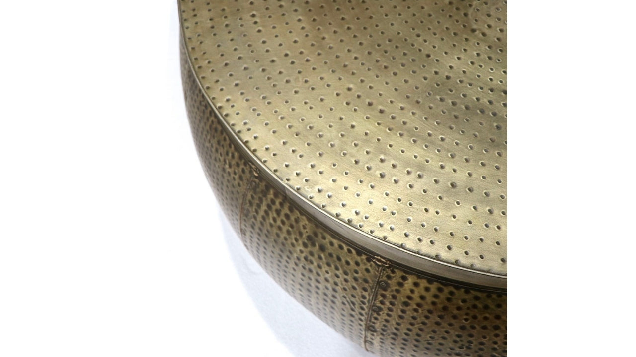 Chandri Round Hammered Brass Coffee Table